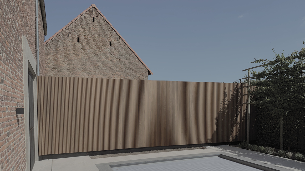 Houten afscherming tuin